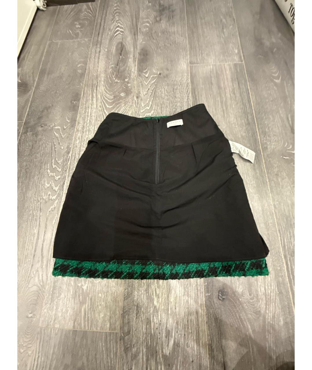 SANDRO Зеленая твидовая юбка мини, фото 3