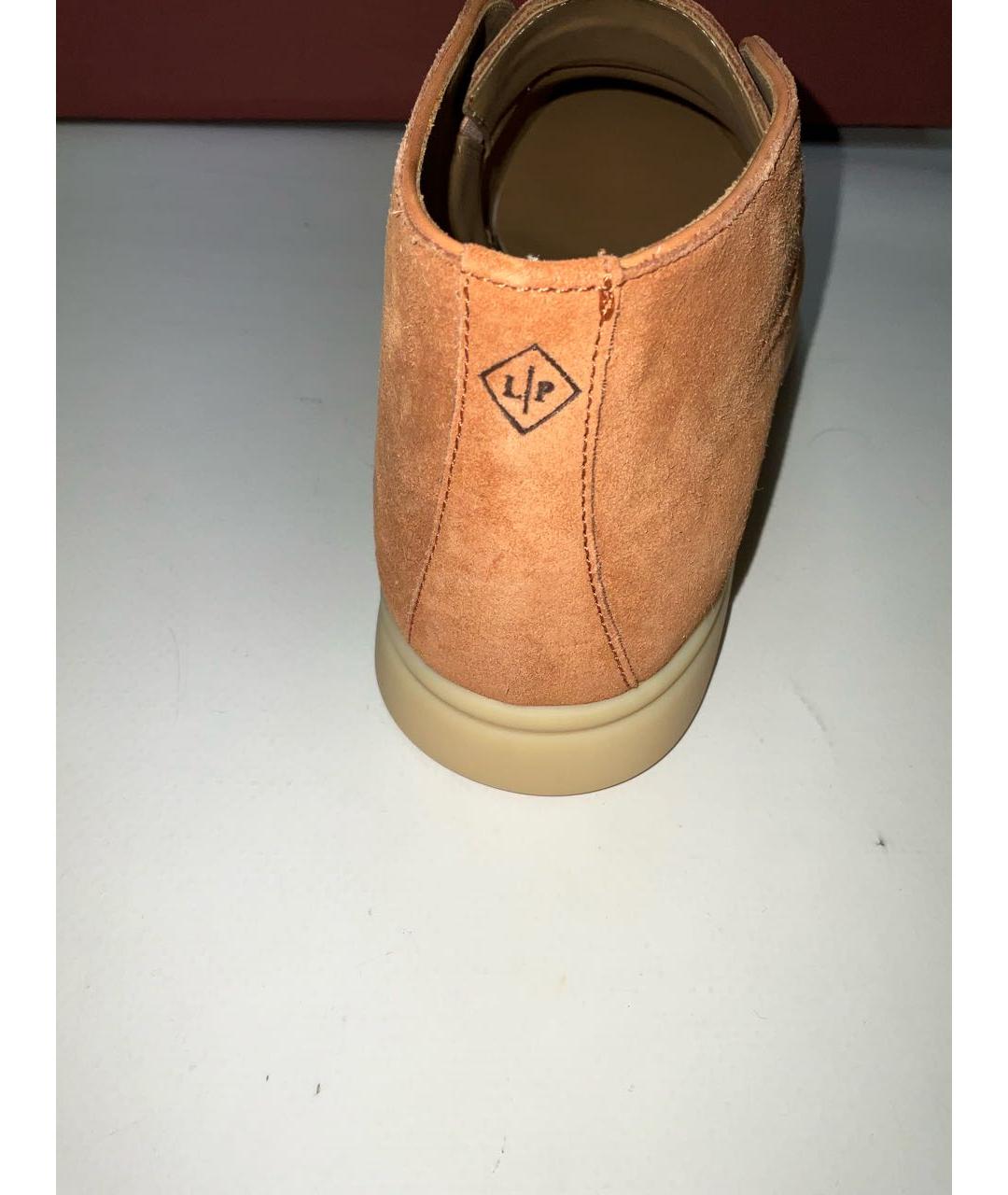 LORO PIANA Оранжевое замшевые лоферы, фото 4