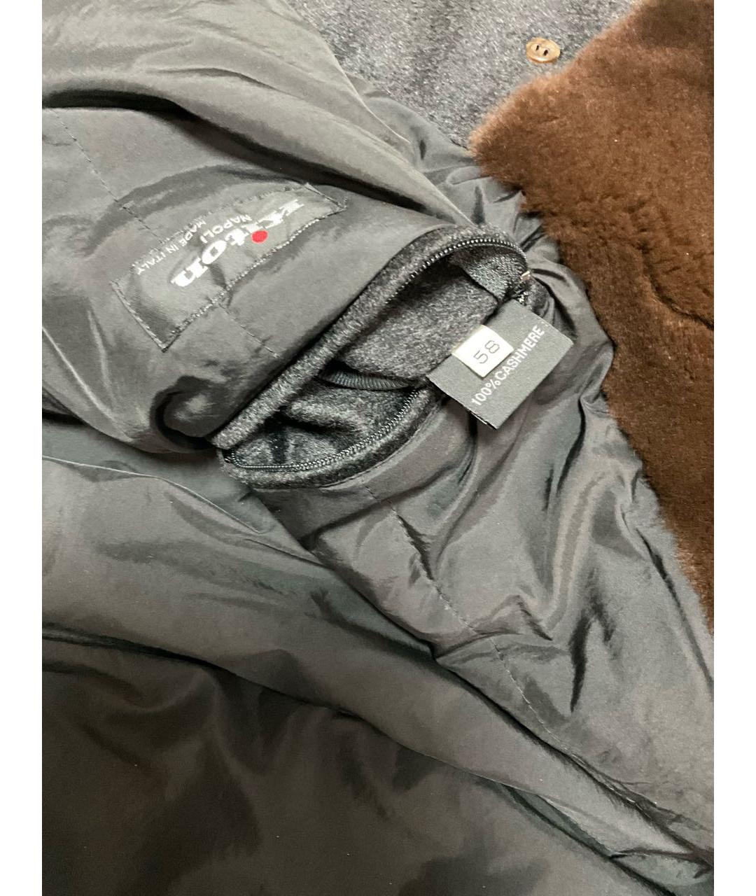 KITON Серое кашемировое пальто, фото 6