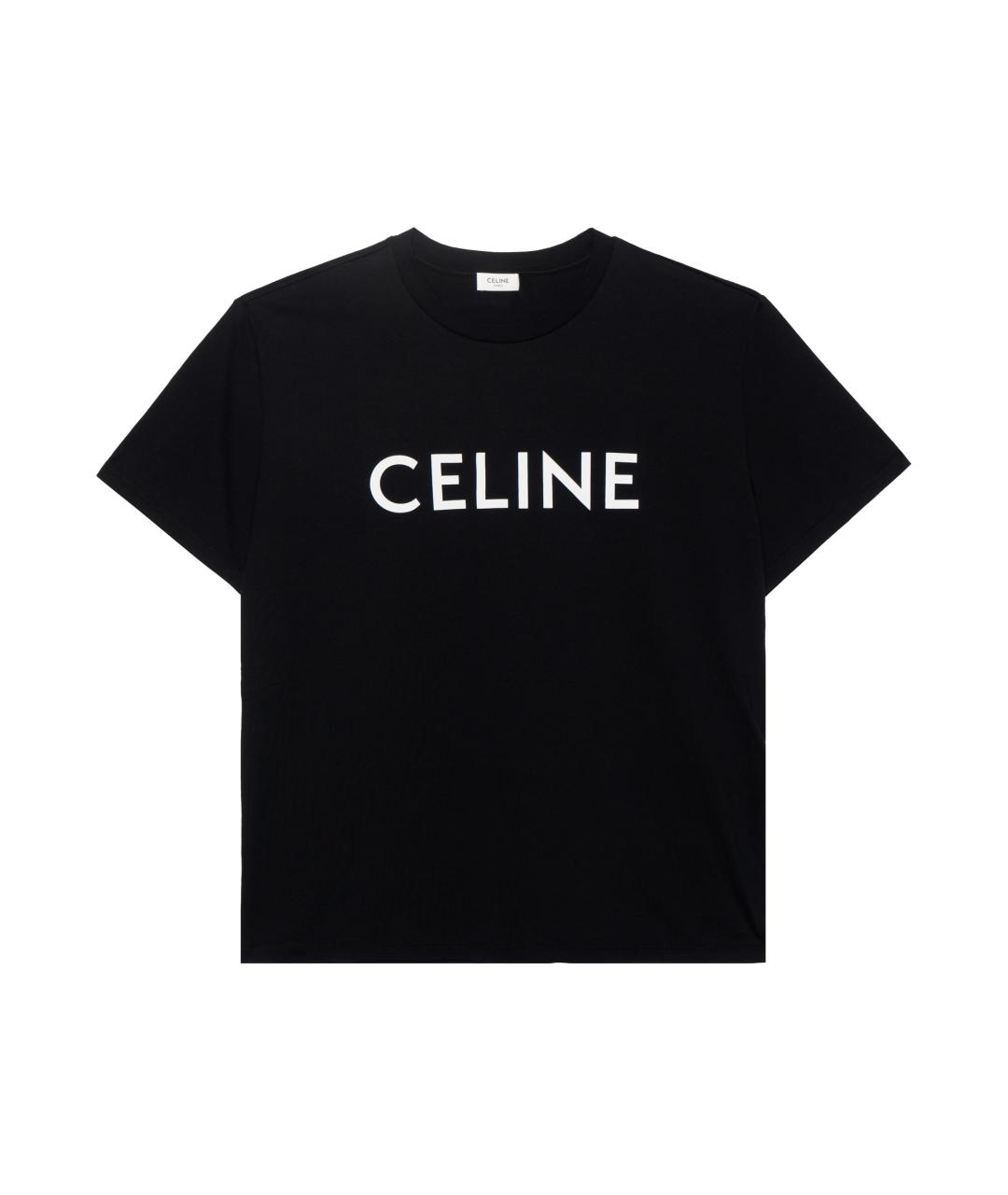 CELINE Черная хлопковая футболка, фото 1