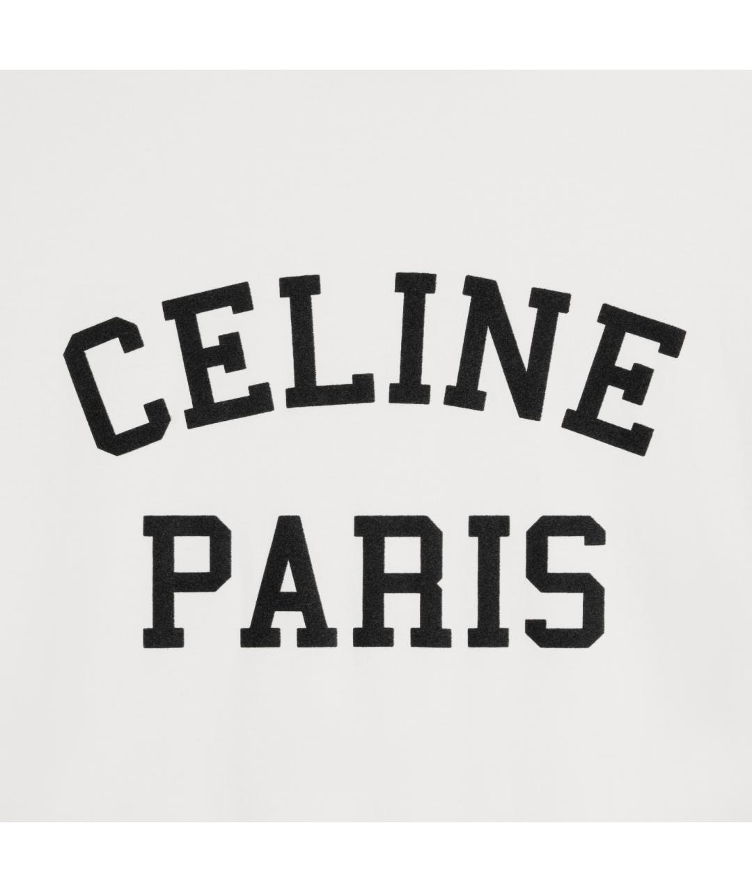 CELINE Белая хлопковая футболка, фото 6