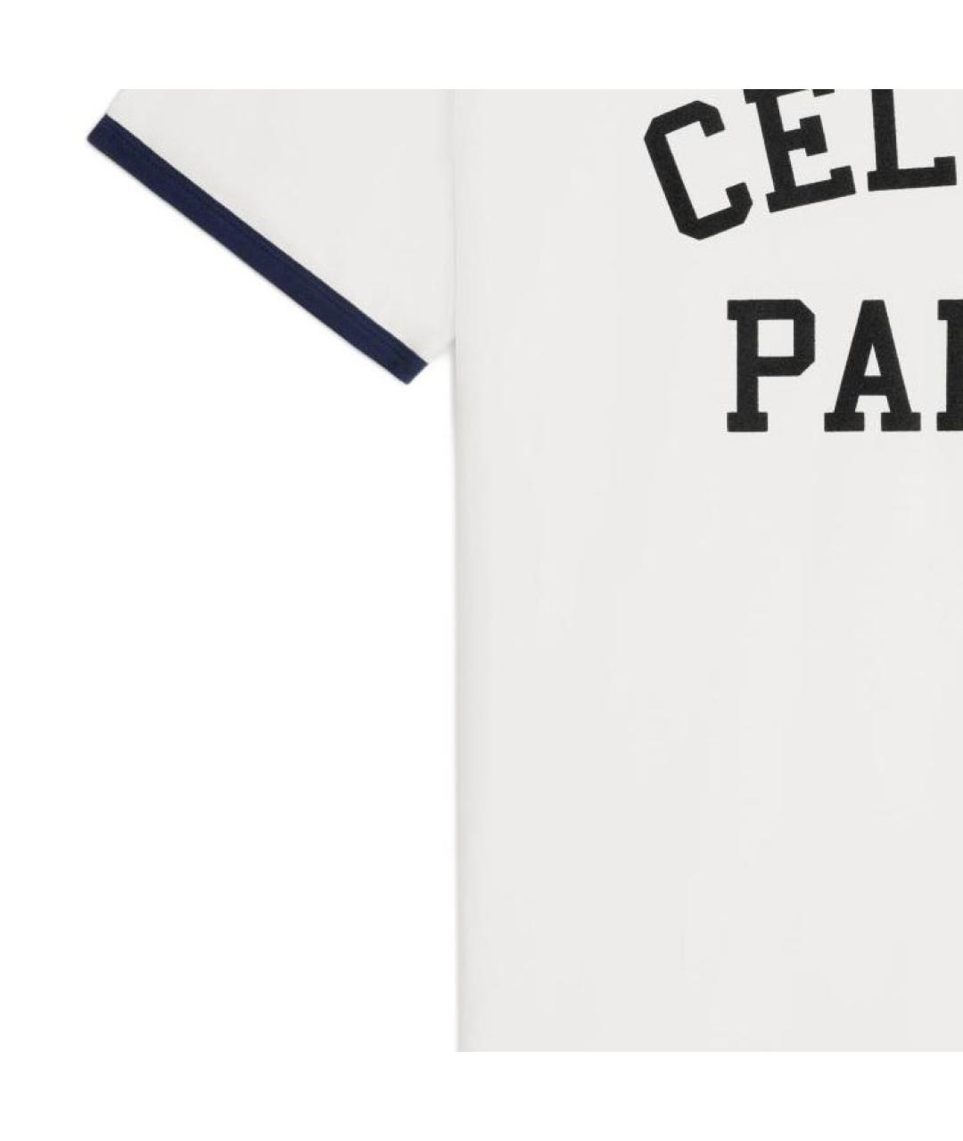 CELINE Белая хлопковая футболка, фото 9