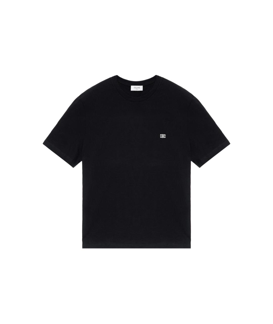 CELINE Черная хлопковая футболка, фото 1