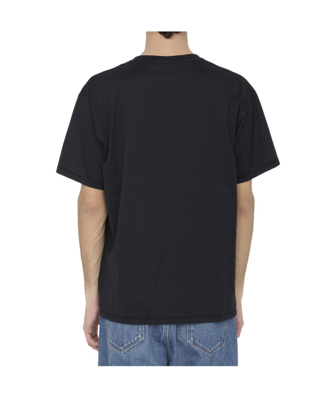 CELINE Черная хлопковая футболка, фото 4