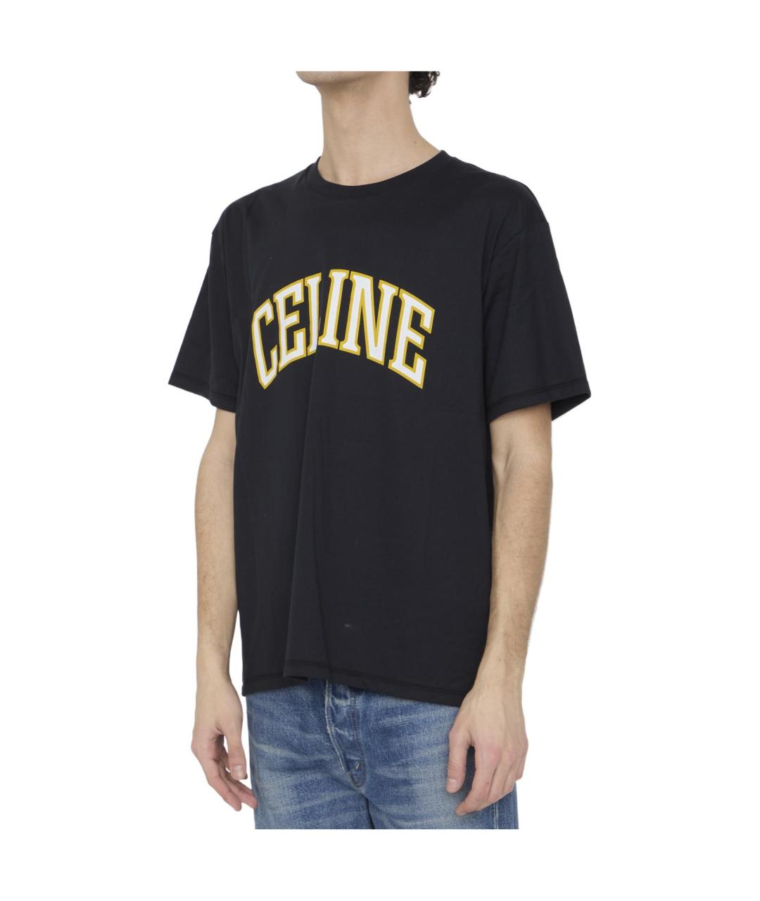 CELINE Черная хлопковая футболка, фото 6