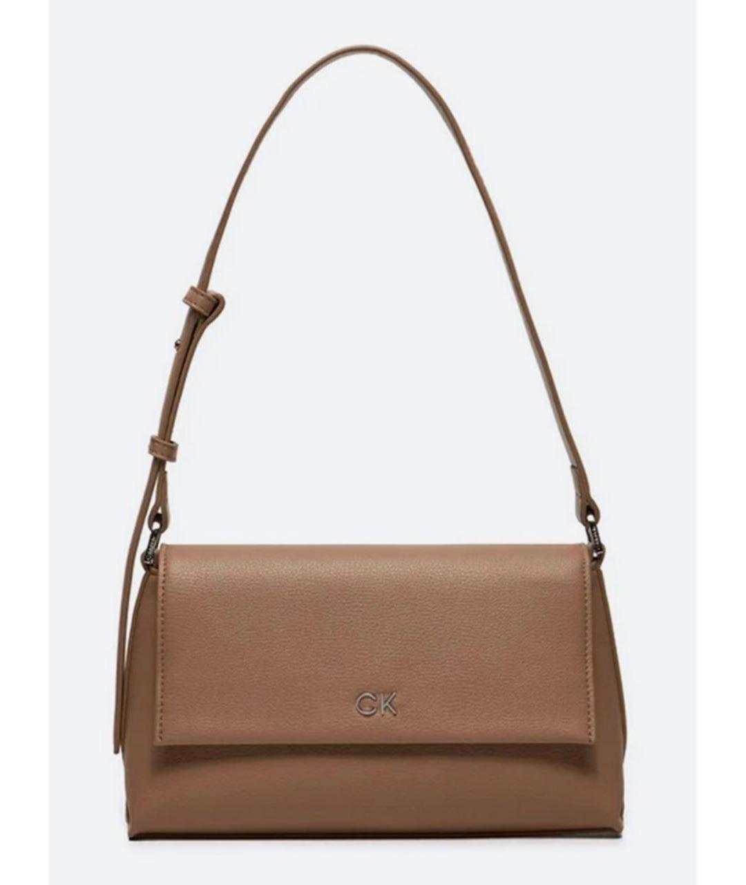 CALVIN KLEIN Бежевая сумка через плечо из искусственной кожи, фото 6