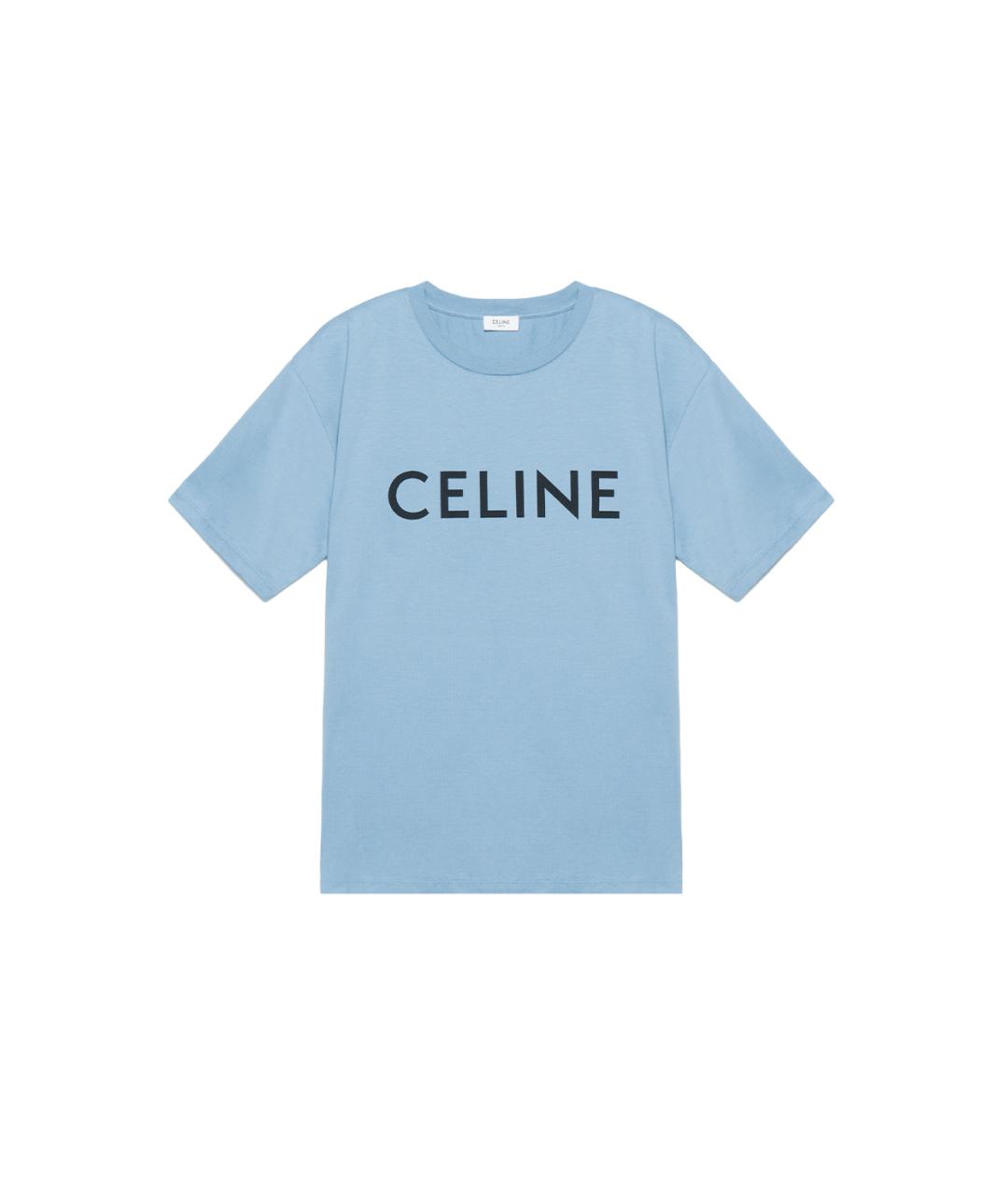 CELINE Голубая хлопковая футболка, фото 1