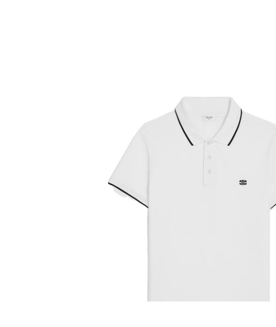 CELINE Белая хлопковая футболка, фото 4