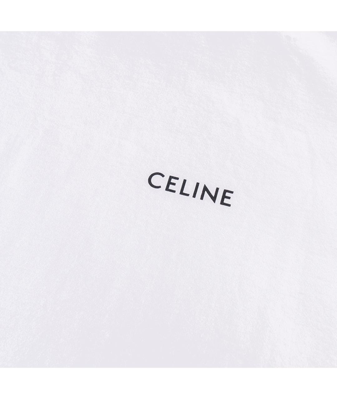 CELINE Белая хлопковая футболка, фото 4