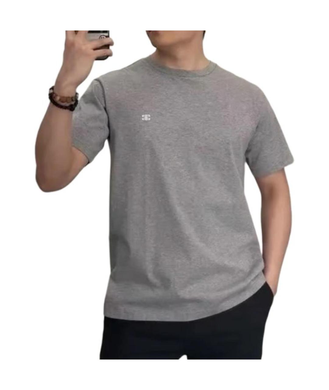 CELINE Серая хлопковая футболка, фото 3