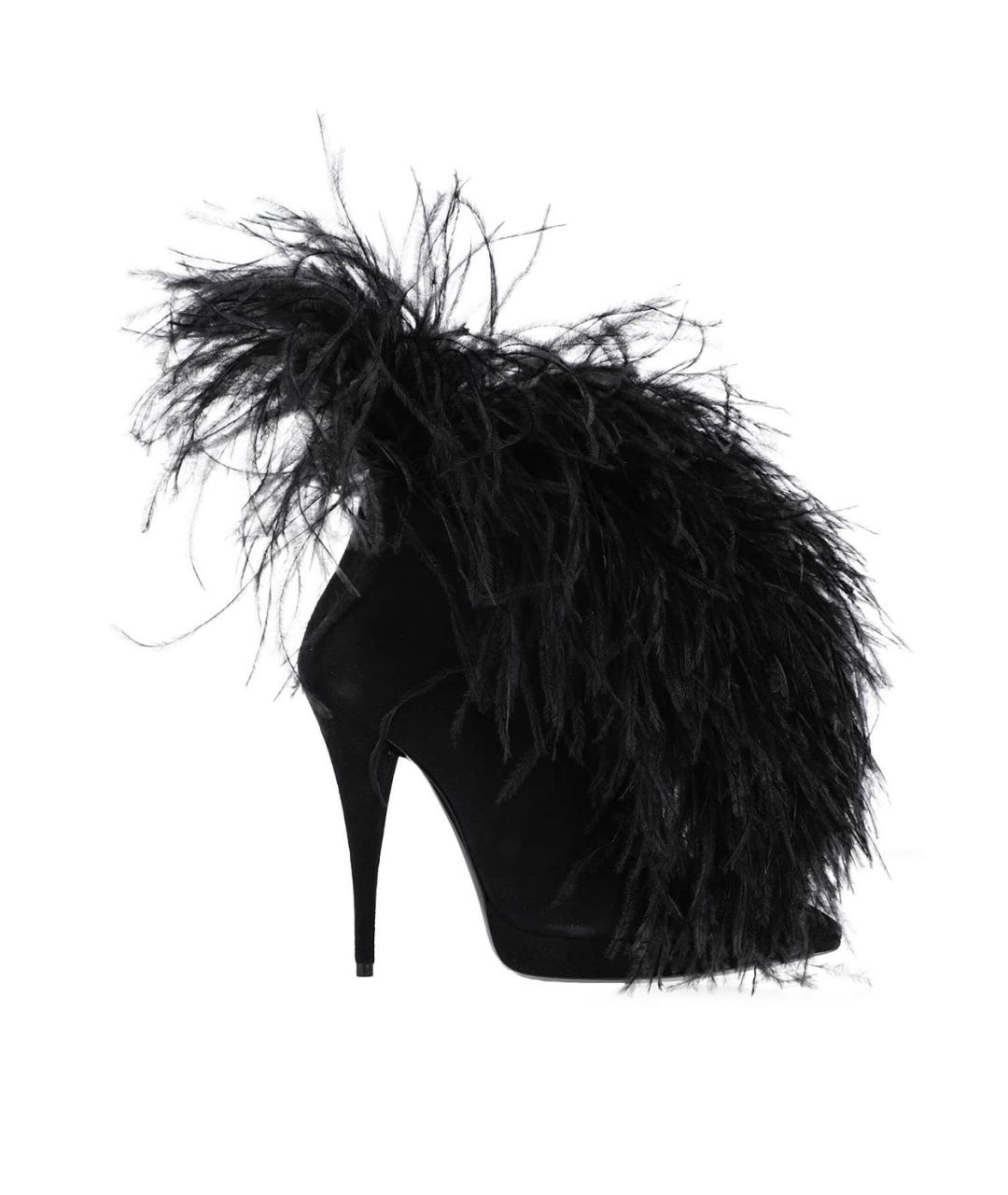 SAINT LAURENT Черные замшевые ботильоны, фото 5