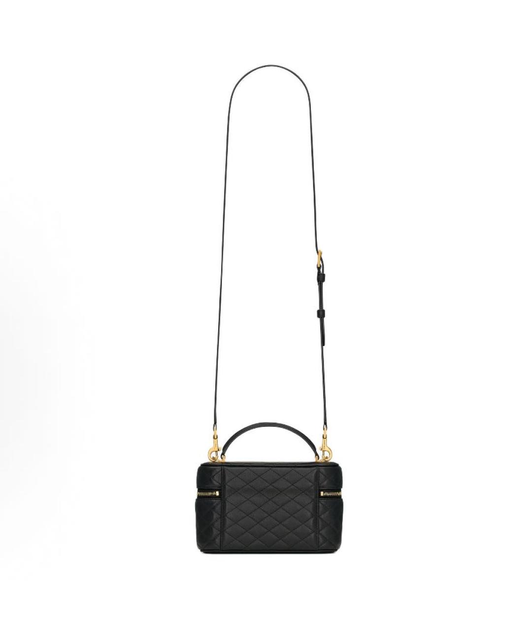 SAINT LAURENT Черная кожаная сумка с короткими ручками, фото 5