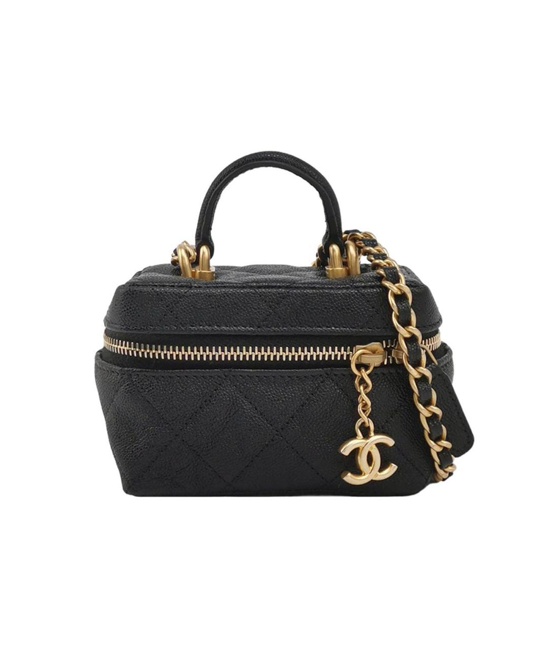 CHANEL Черная кожаная сумка через плечо, фото 5