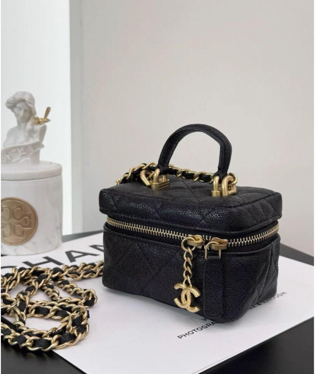 CHANEL Черная кожаная сумка через плечо, фото 4