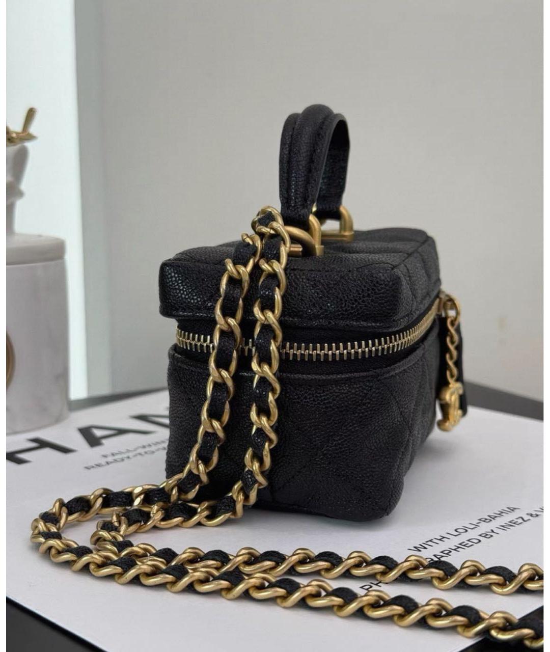 CHANEL Черная кожаная сумка через плечо, фото 3