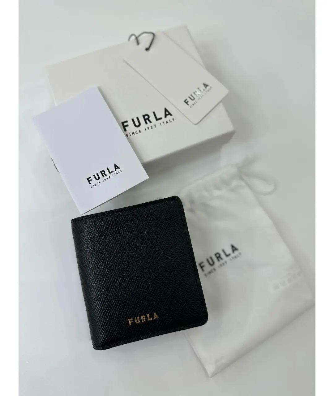 FURLA Черный кожаный кошелек, фото 3