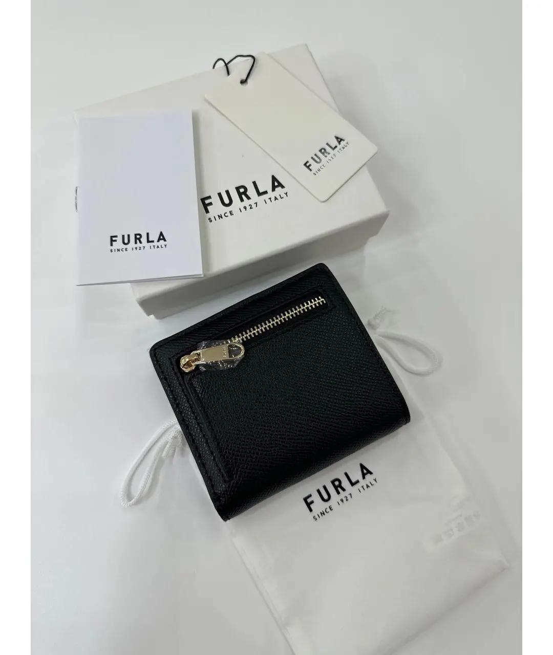FURLA Черный кожаный кошелек, фото 4