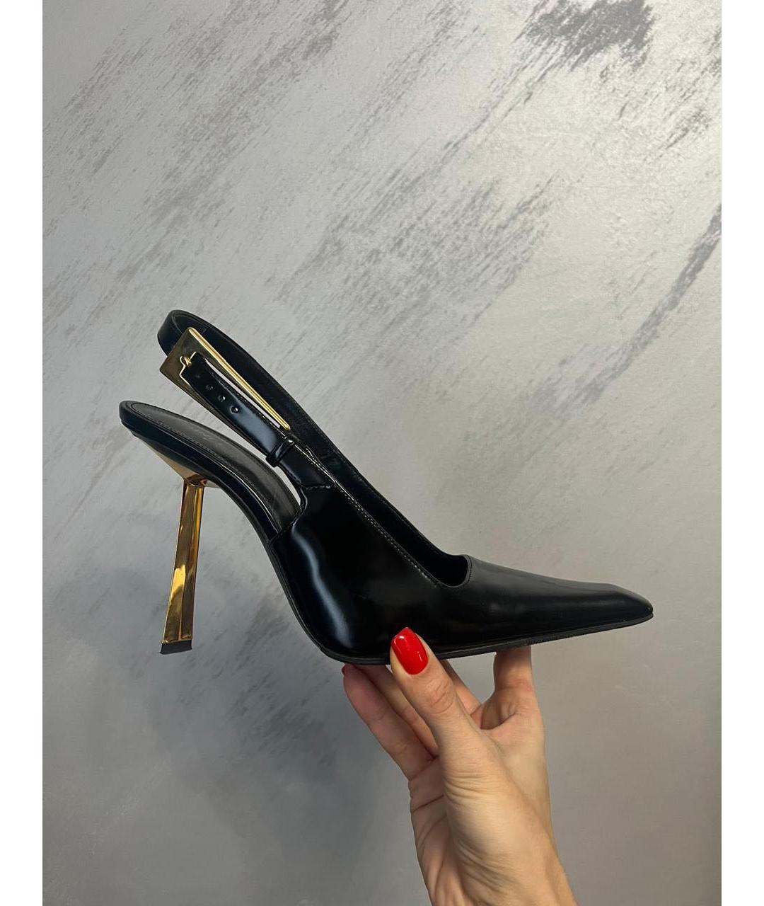 SAINT LAURENT Черные кожаные туфли, фото 9