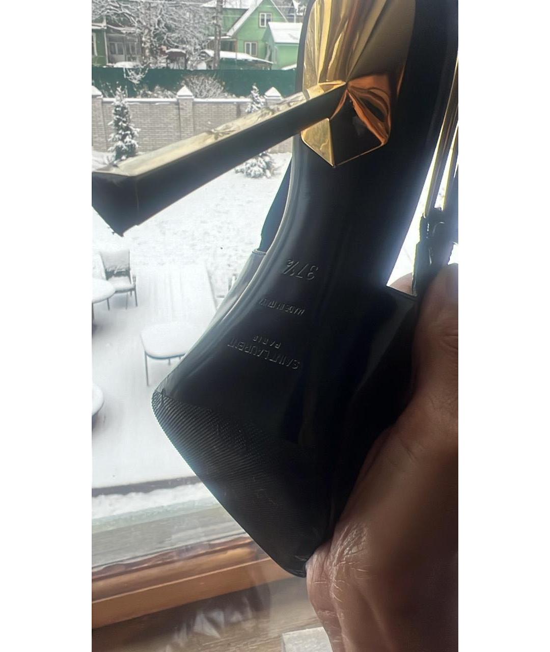 SAINT LAURENT Черные кожаные туфли, фото 7