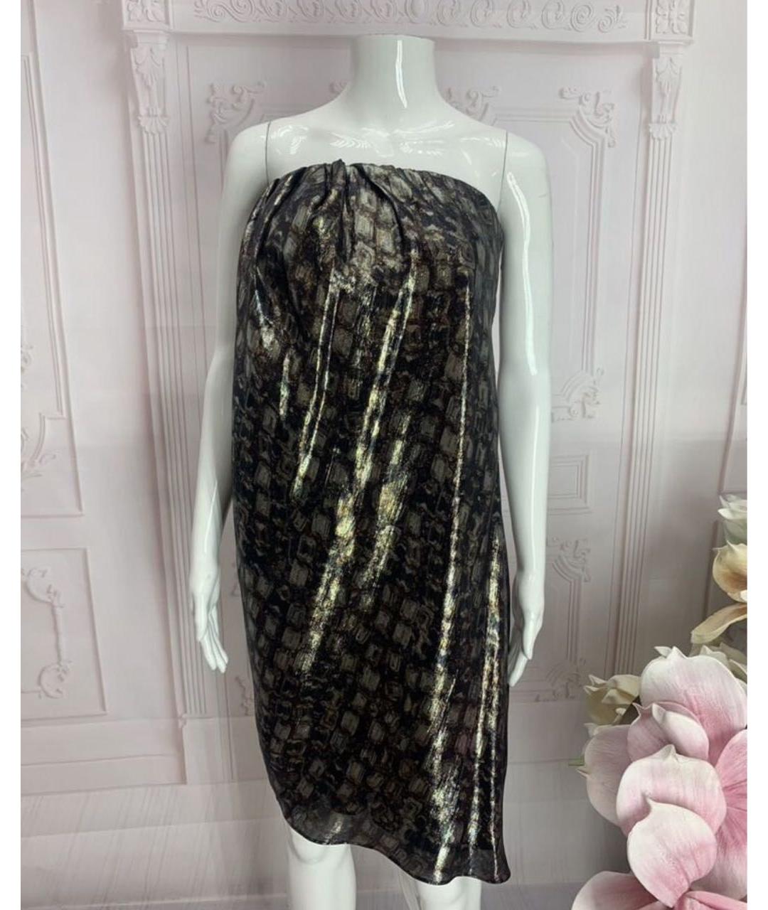 LANVIN Мульти шелковое коктейльное платье, фото 5