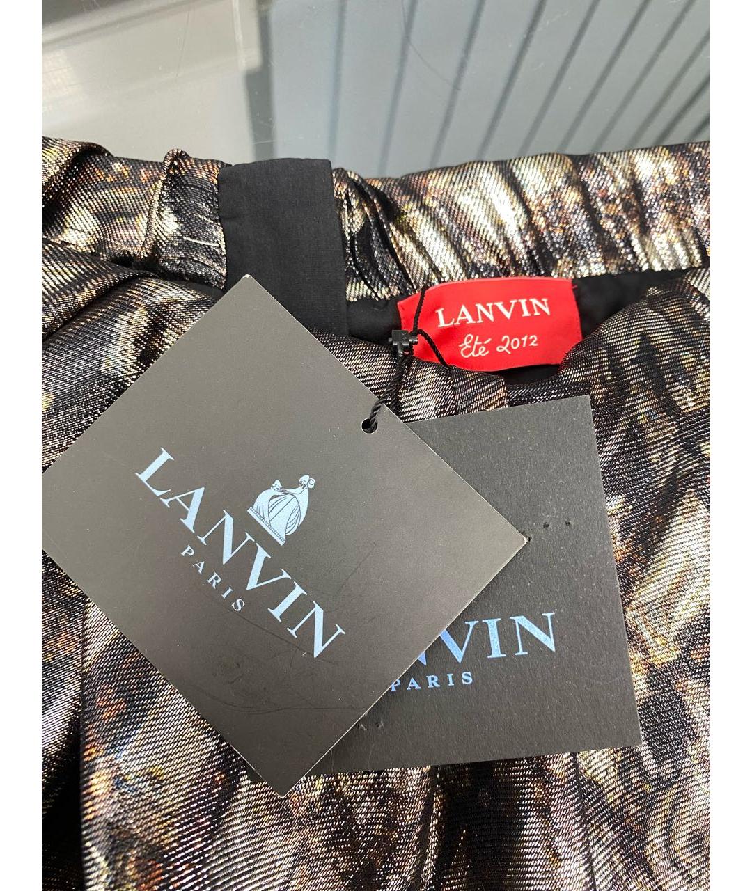 LANVIN Мульти шелковое коктейльное платье, фото 4