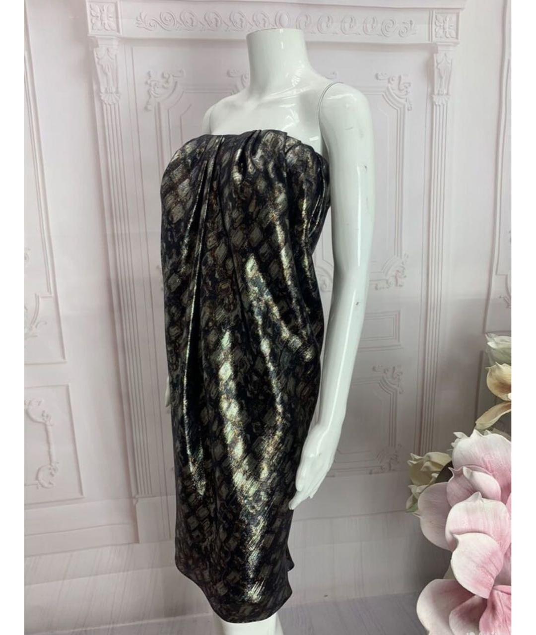 LANVIN Мульти шелковое коктейльное платье, фото 8