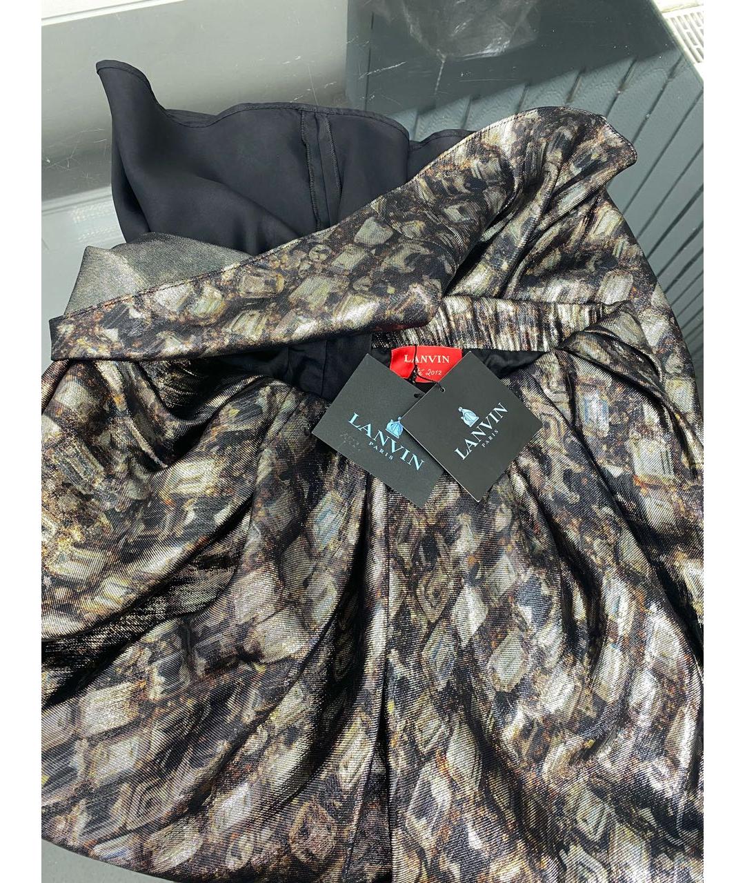 LANVIN Мульти шелковое коктейльное платье, фото 3