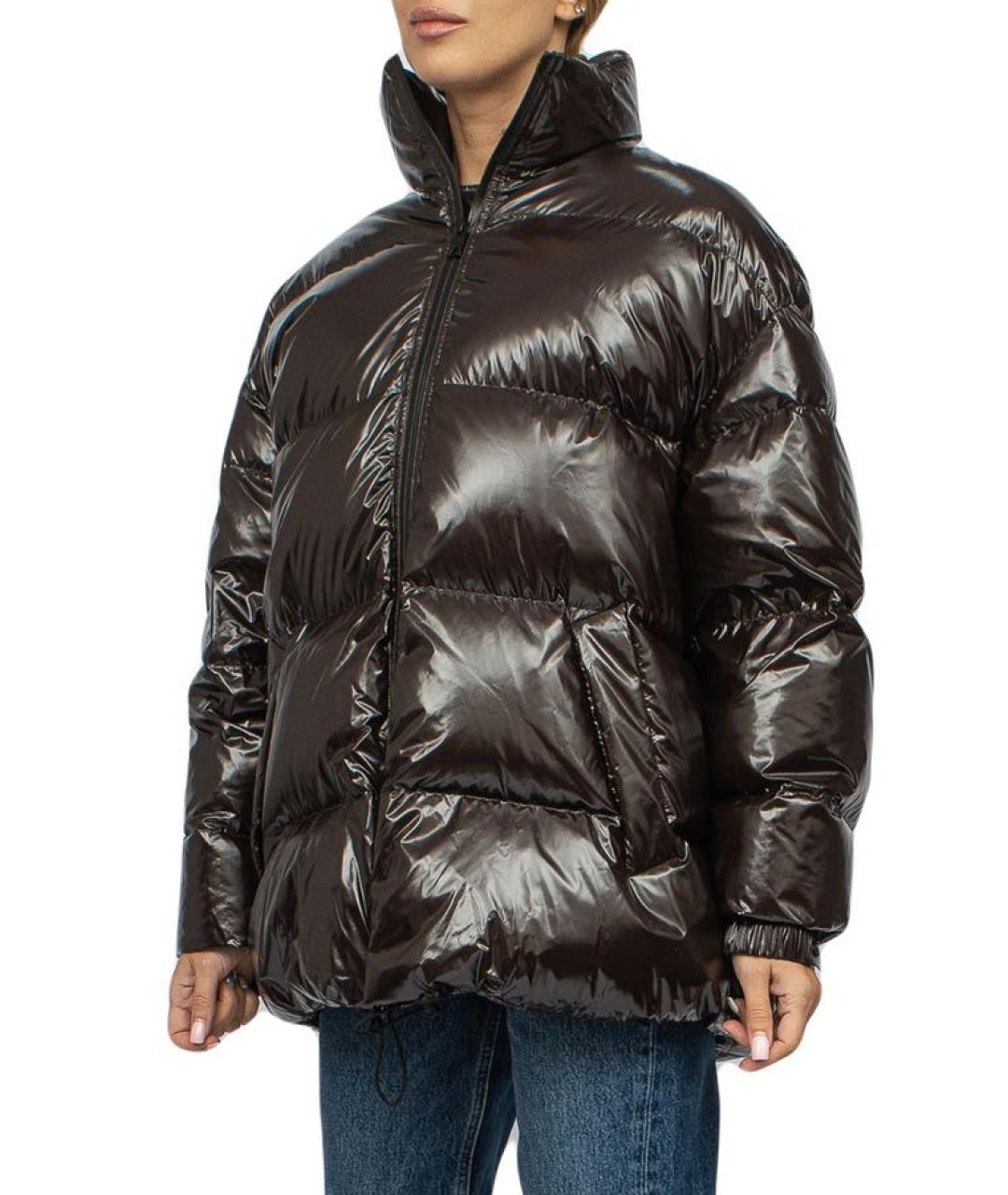 BOTTEGA VENETA Коричневый полиамидовый пуховик, фото 4