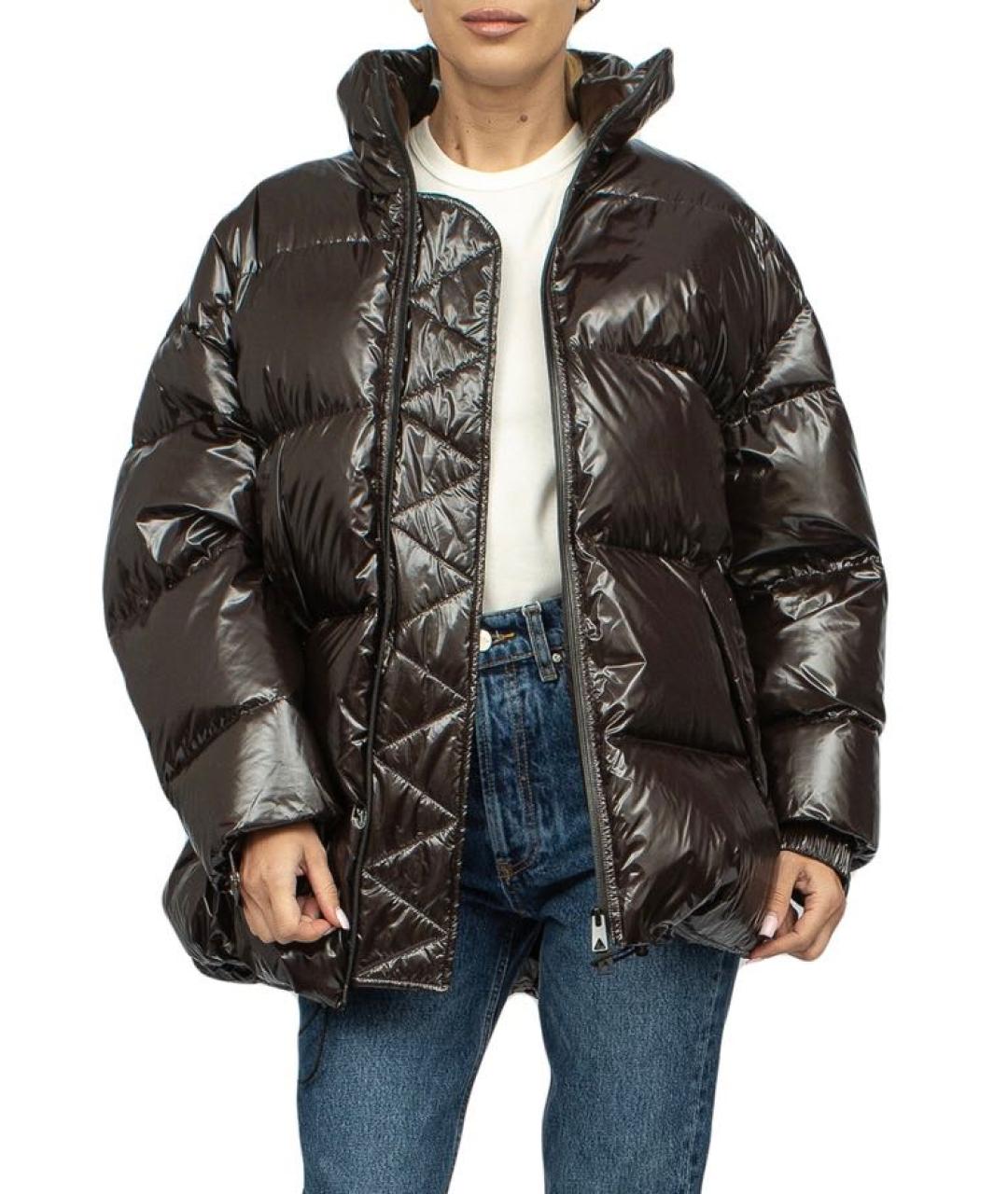 BOTTEGA VENETA Коричневый полиамидовый пуховик, фото 6