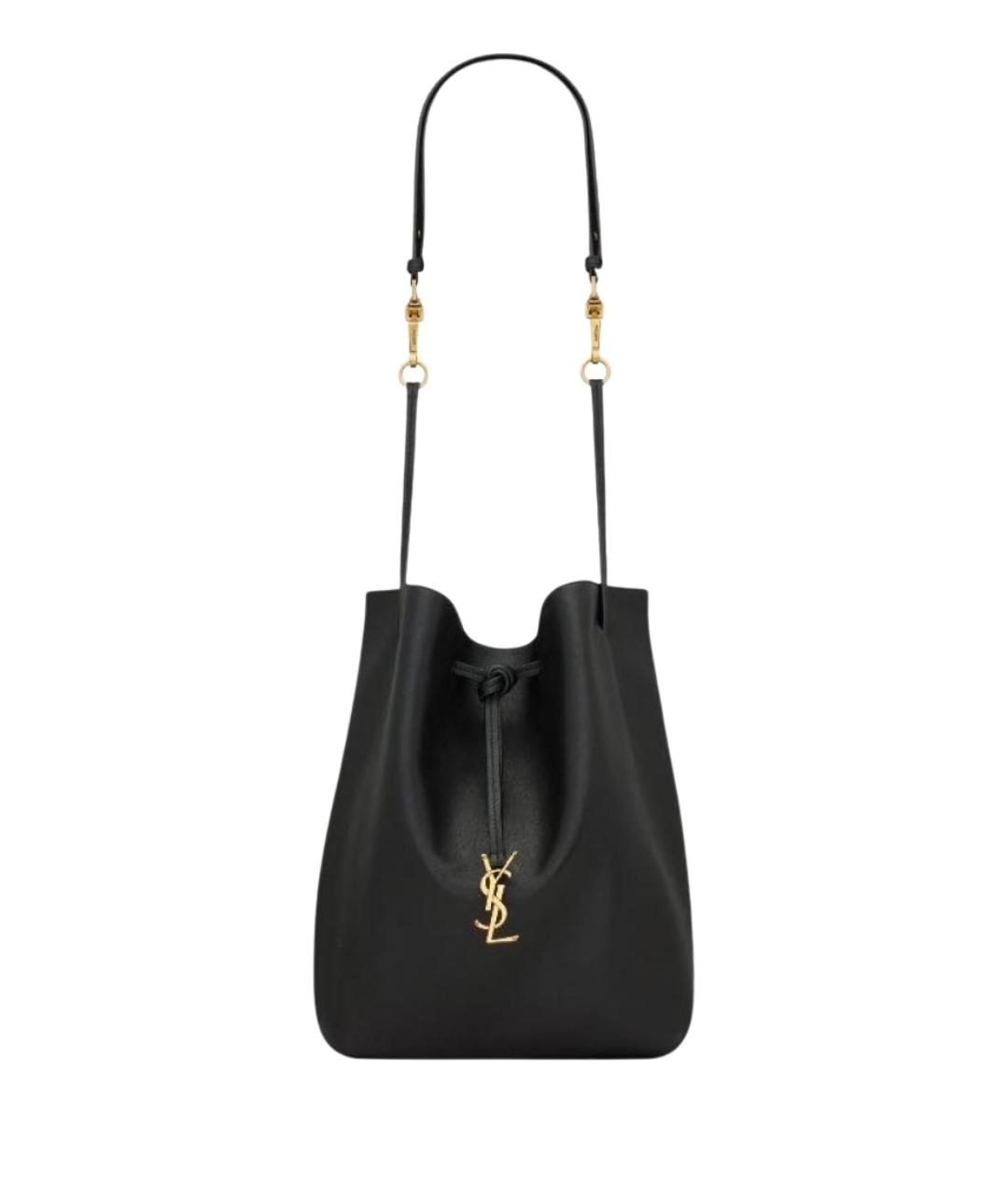 SAINT LAURENT Черная кожаная сумка через плечо, фото 1