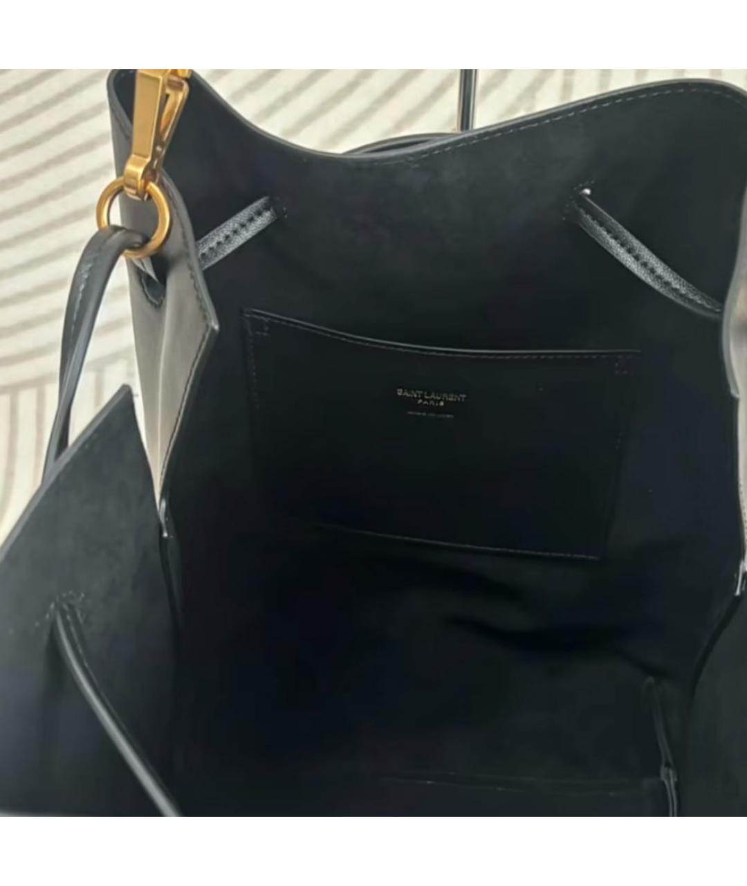 SAINT LAURENT Черная кожаная сумка через плечо, фото 4