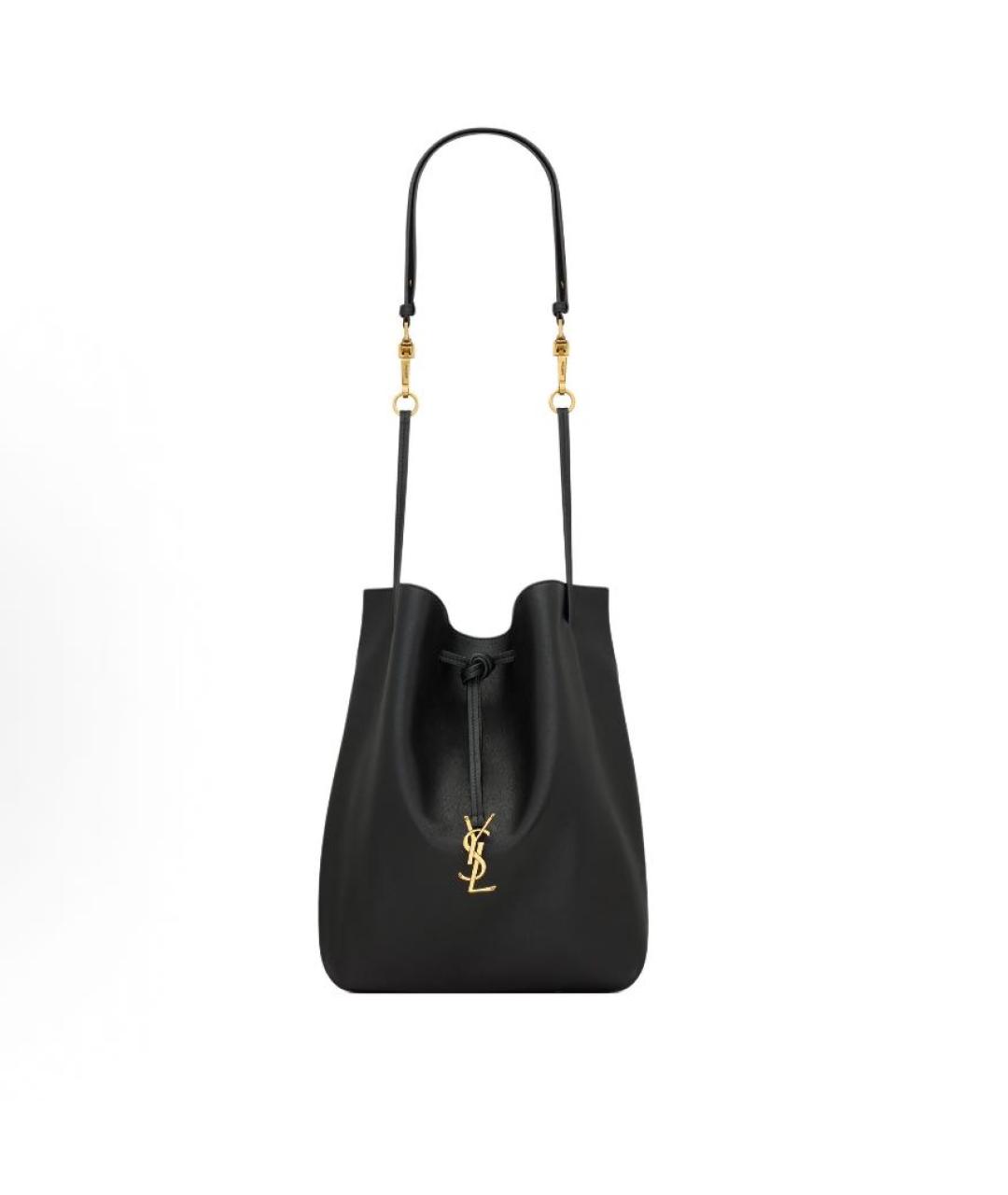 SAINT LAURENT Черная кожаная сумка через плечо, фото 5