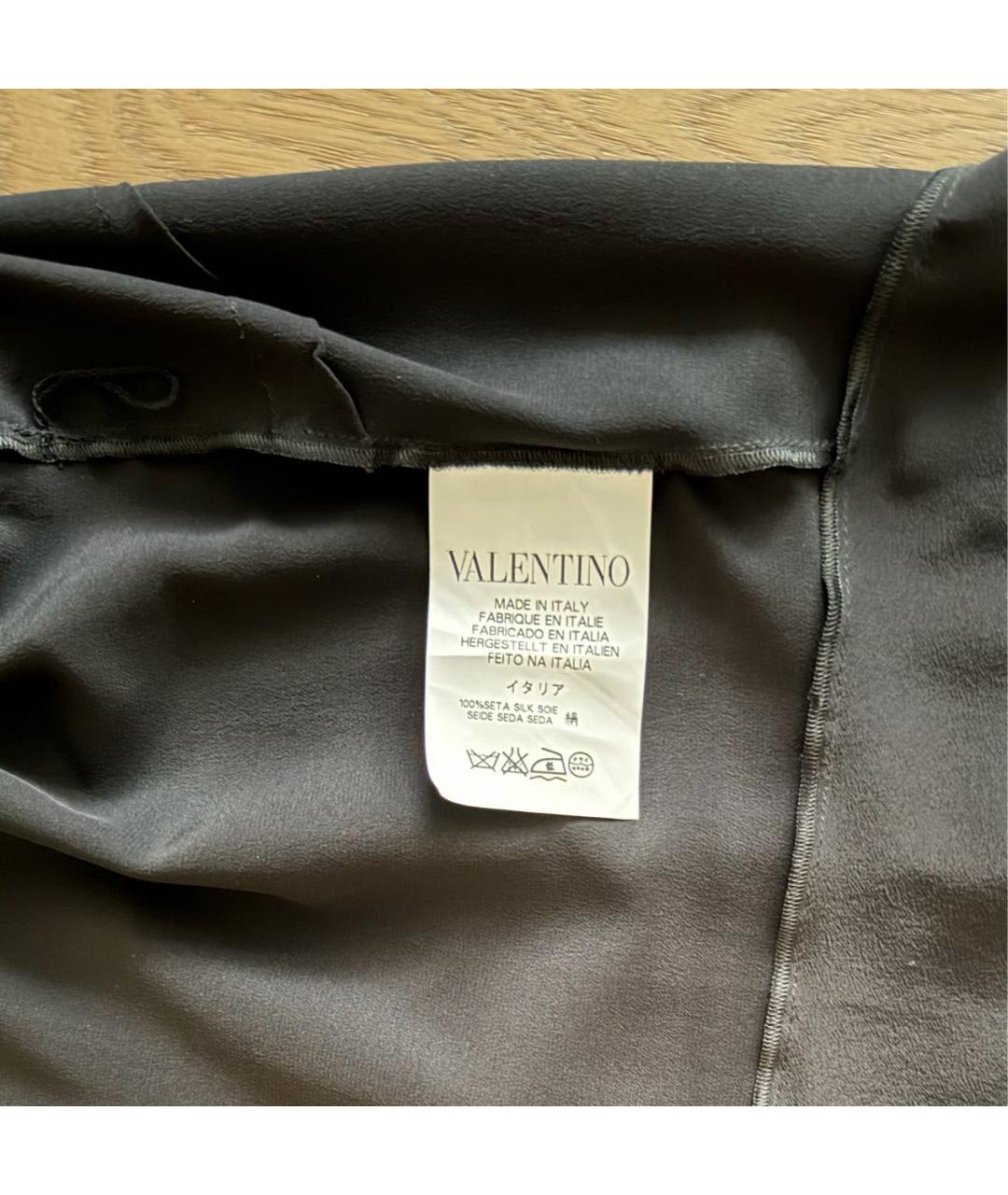 RED VALENTINO Черная шелковая блузы, фото 5