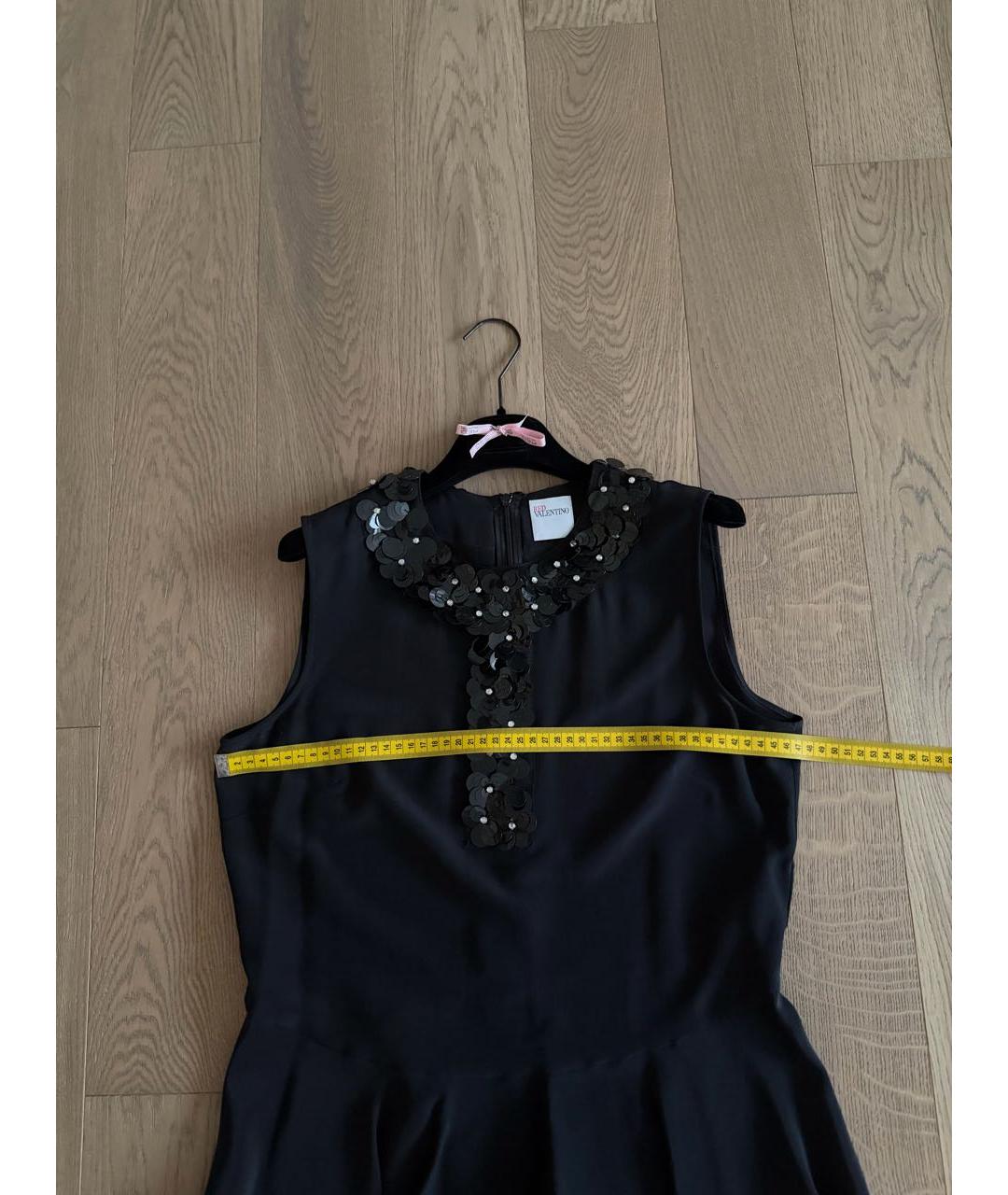 RED VALENTINO Черная шелковая блузы, фото 8