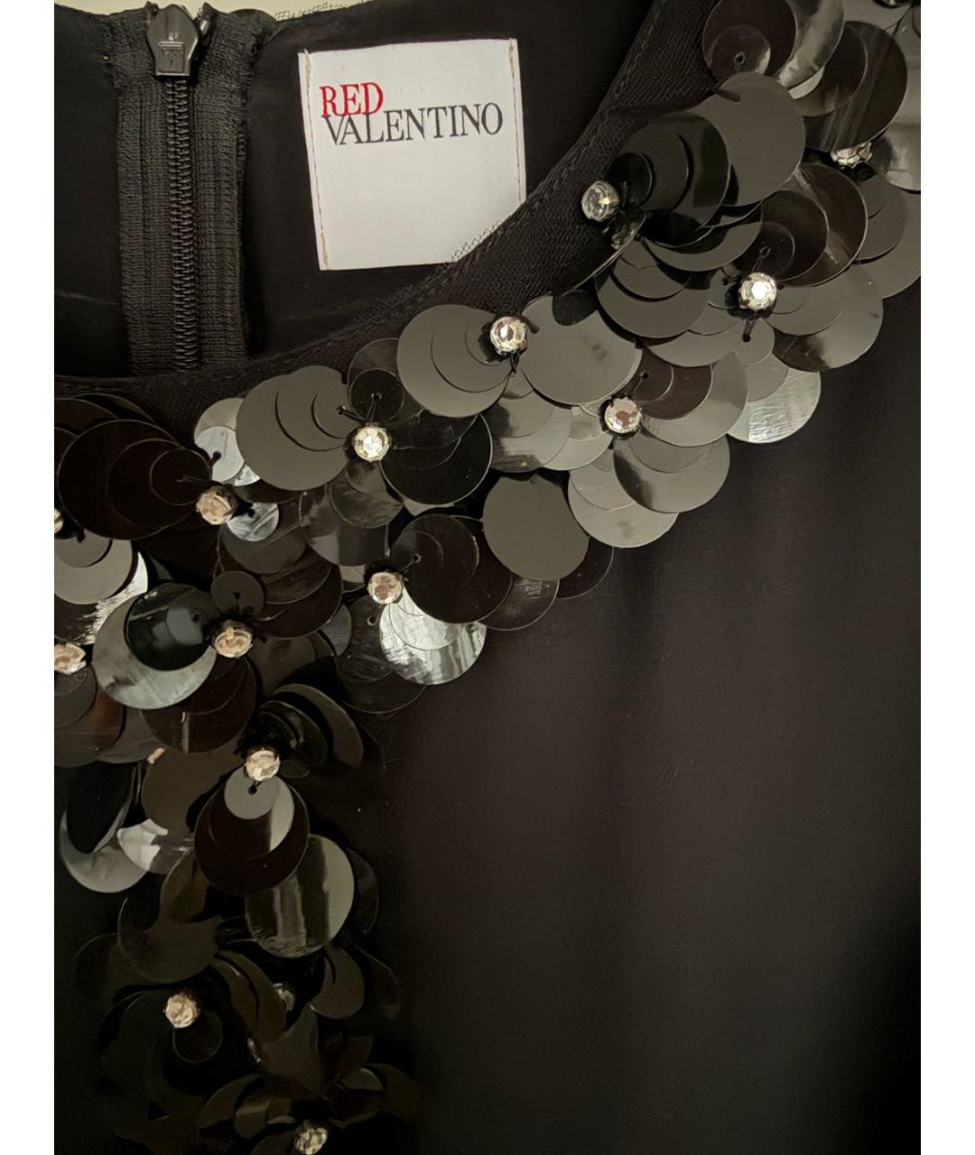 RED VALENTINO Черная шелковая блузы, фото 4