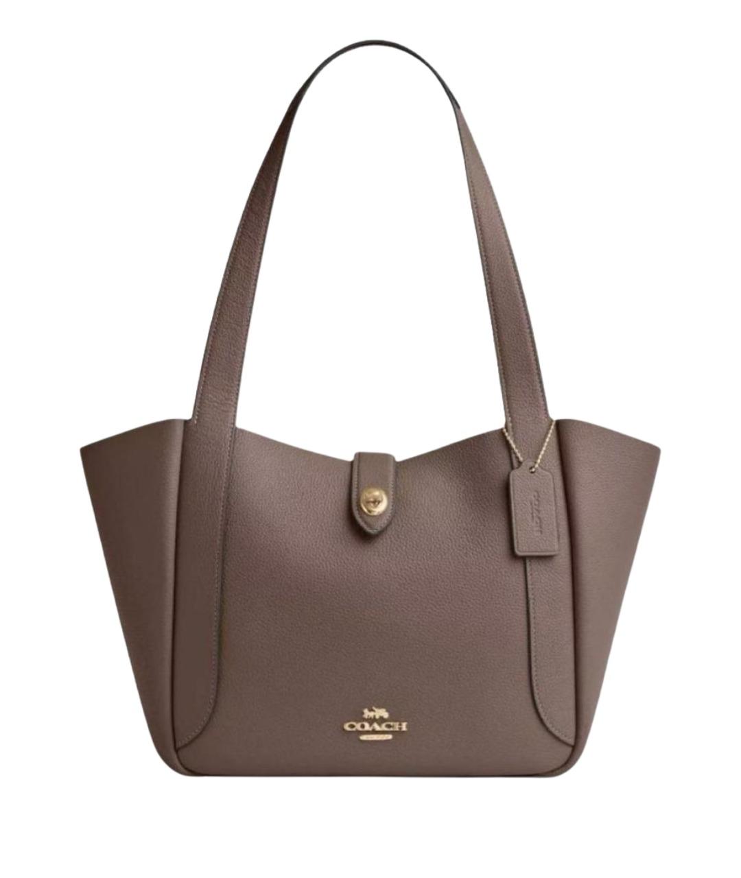 COACH Коричневая кожаная сумка через плечо, фото 1