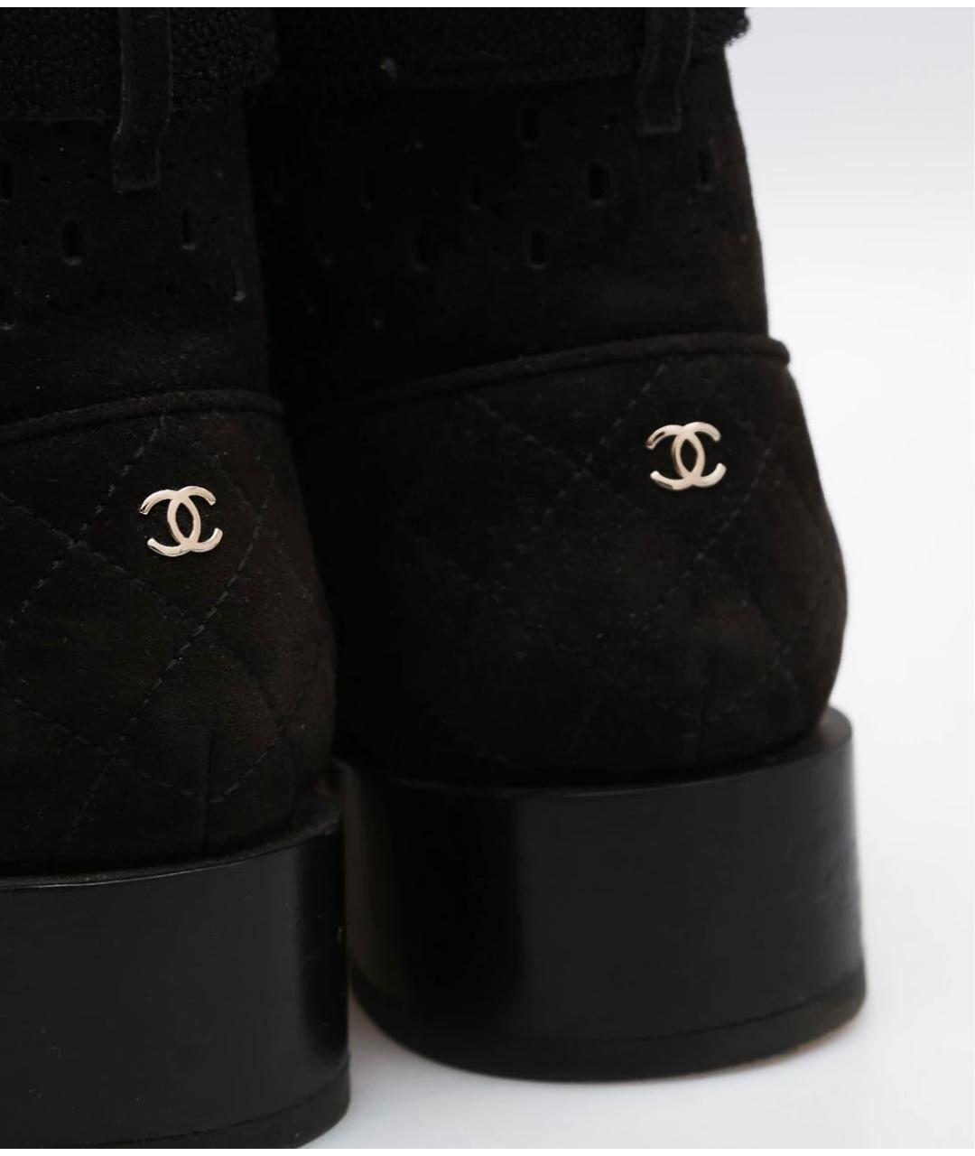 CHANEL Черные замшевые босоножки, фото 4