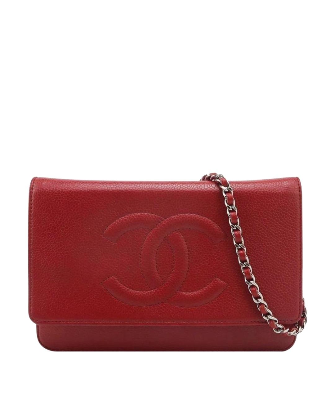 CHANEL Красная кожаная сумка через плечо, фото 1