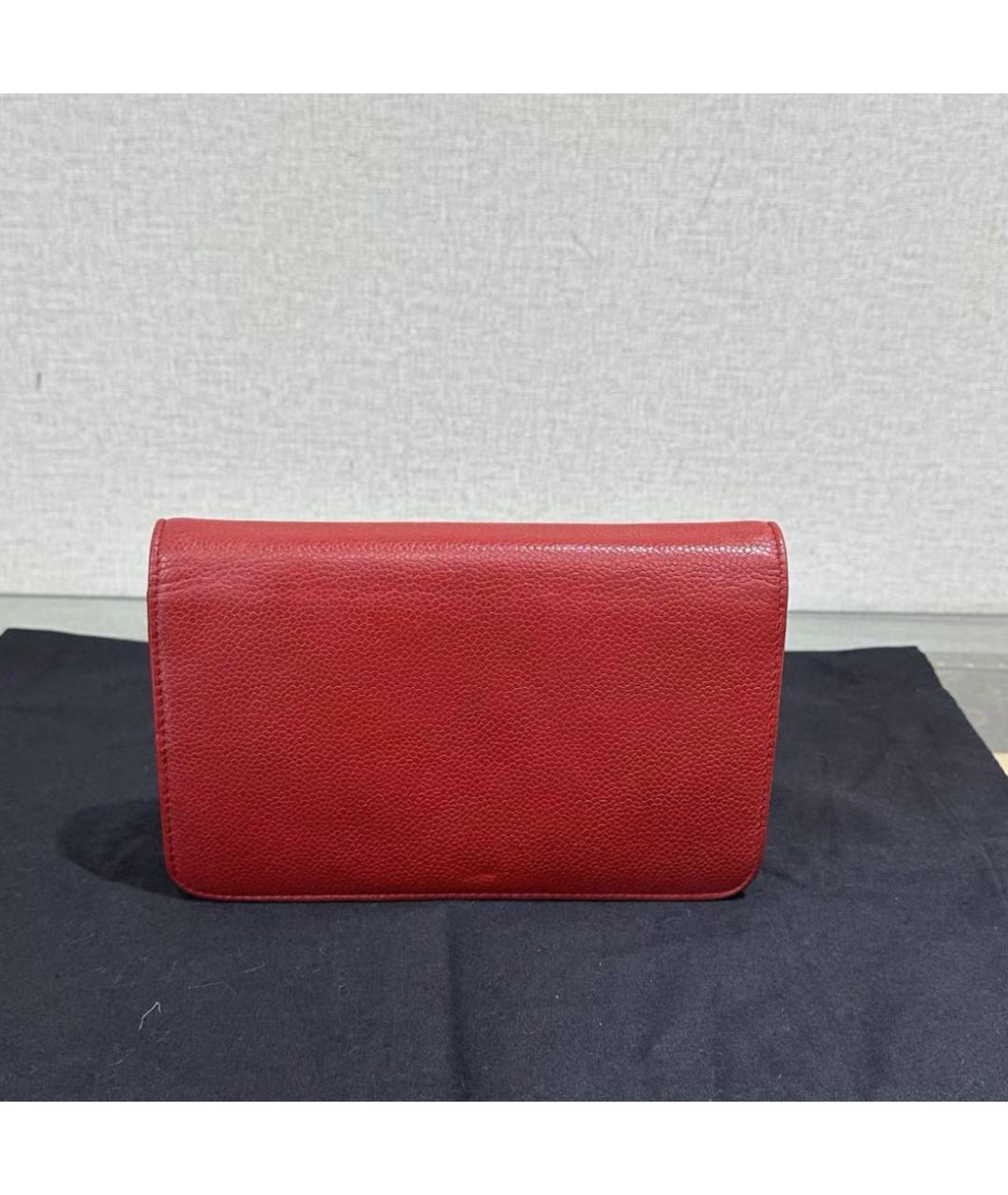 CHANEL Красная кожаная сумка через плечо, фото 3