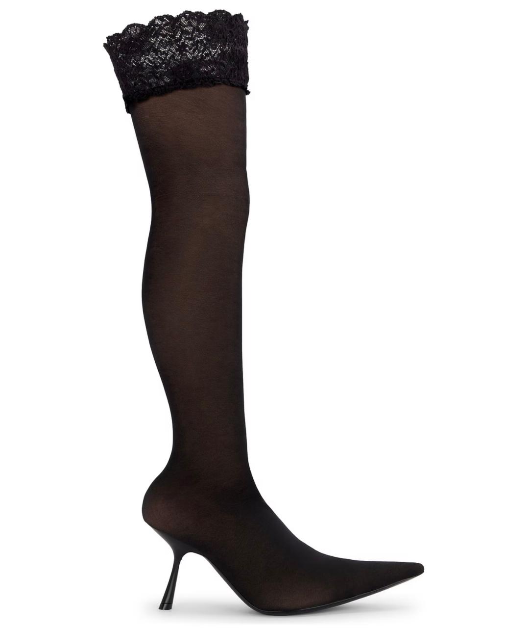 BALENCIAGA Черные текстильные ботфорты, фото 10