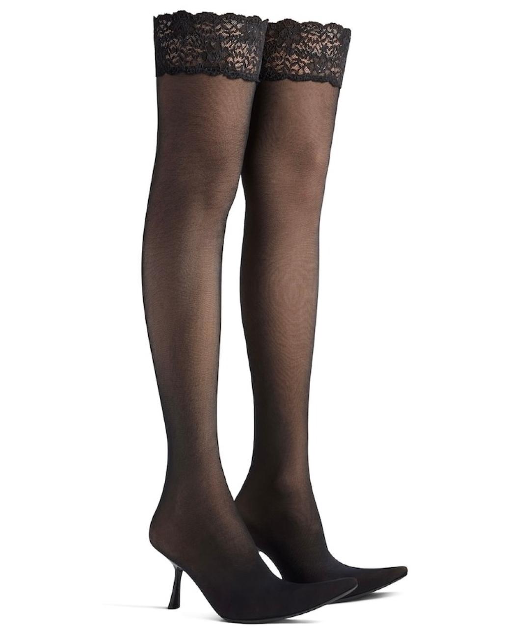 BALENCIAGA Черные текстильные ботфорты, фото 6