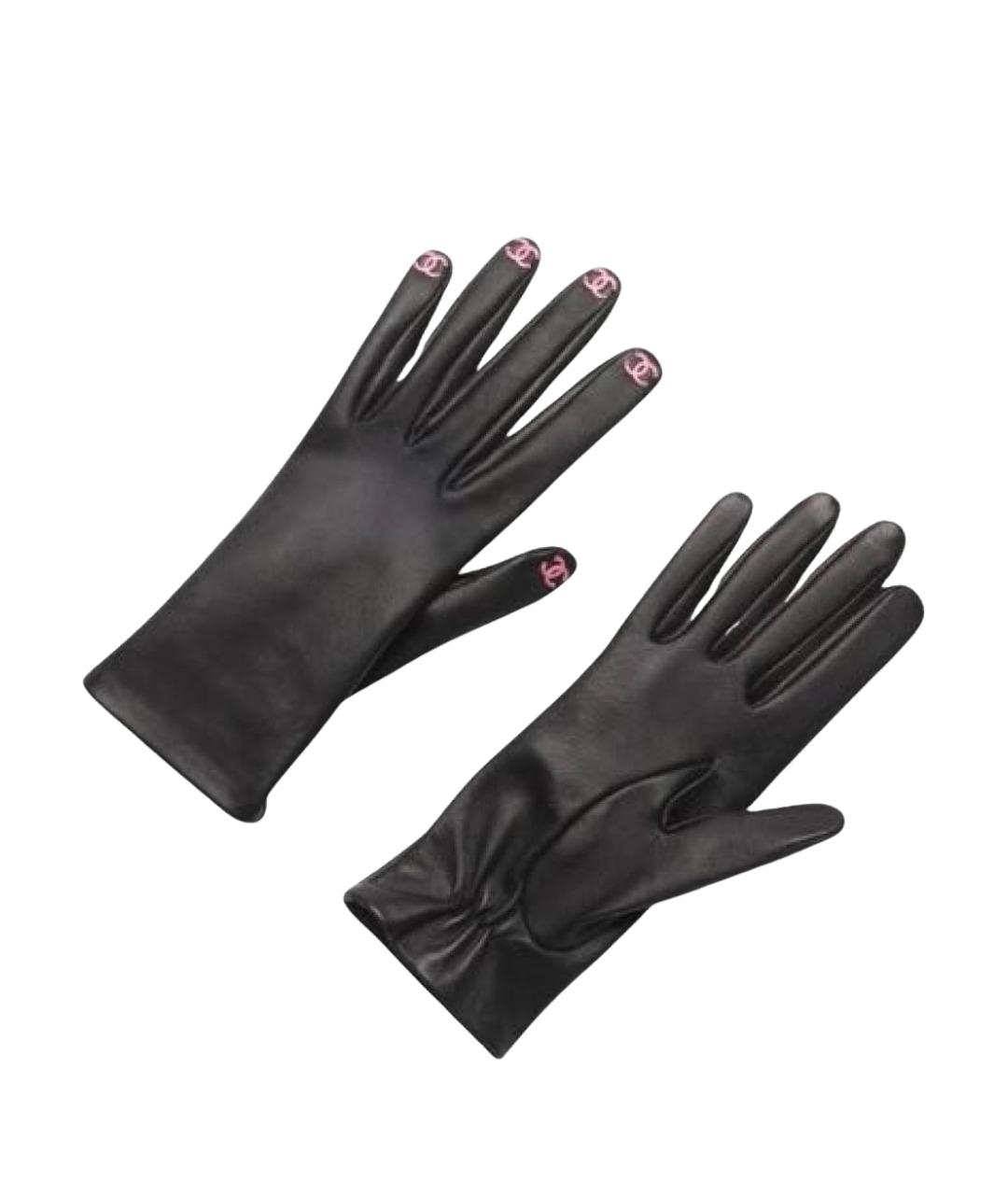 CHANEL Черные кожаные перчатки, фото 1