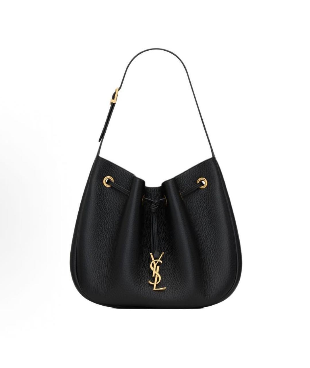 SAINT LAURENT Черная кожаная сумка с короткими ручками, фото 1