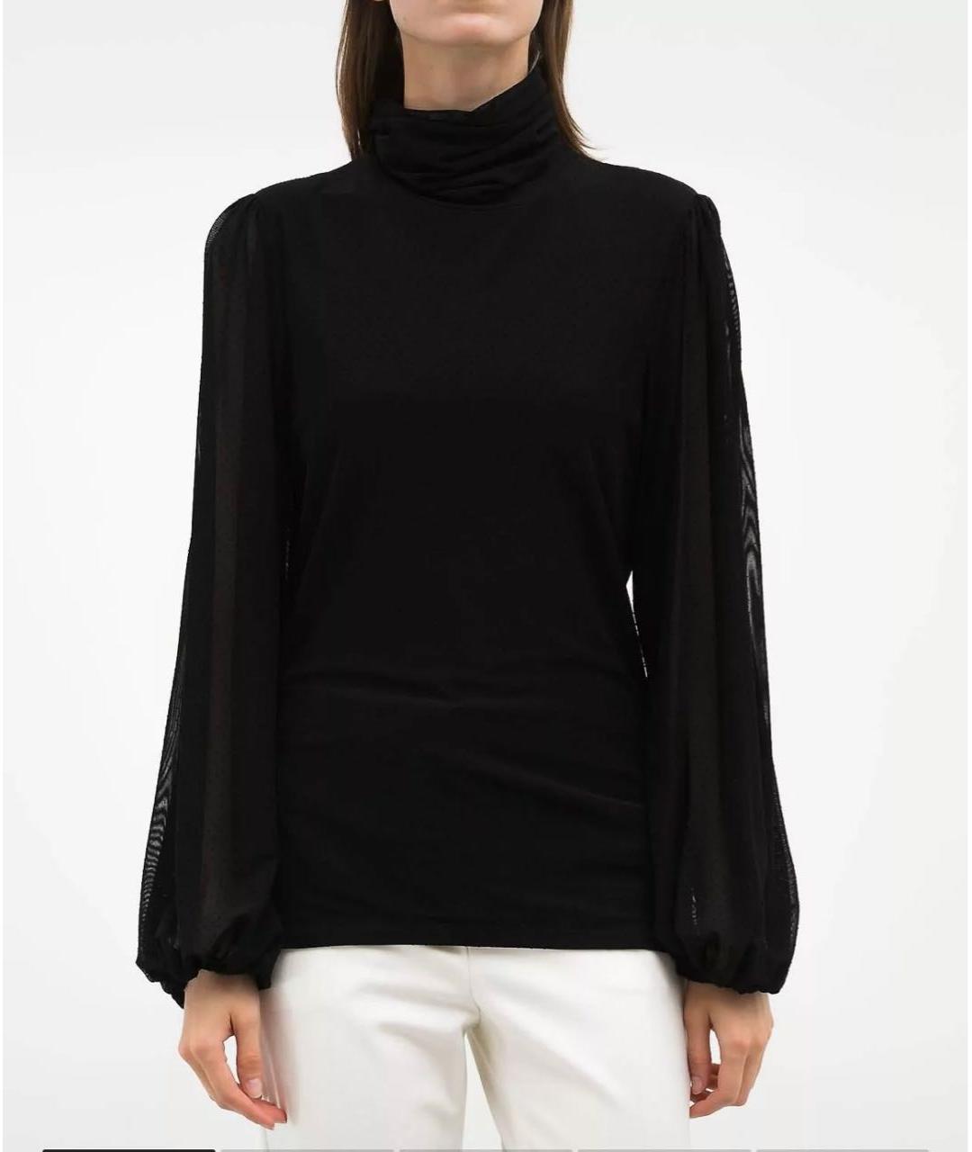 GANNI Черная вискозная блузы, фото 6