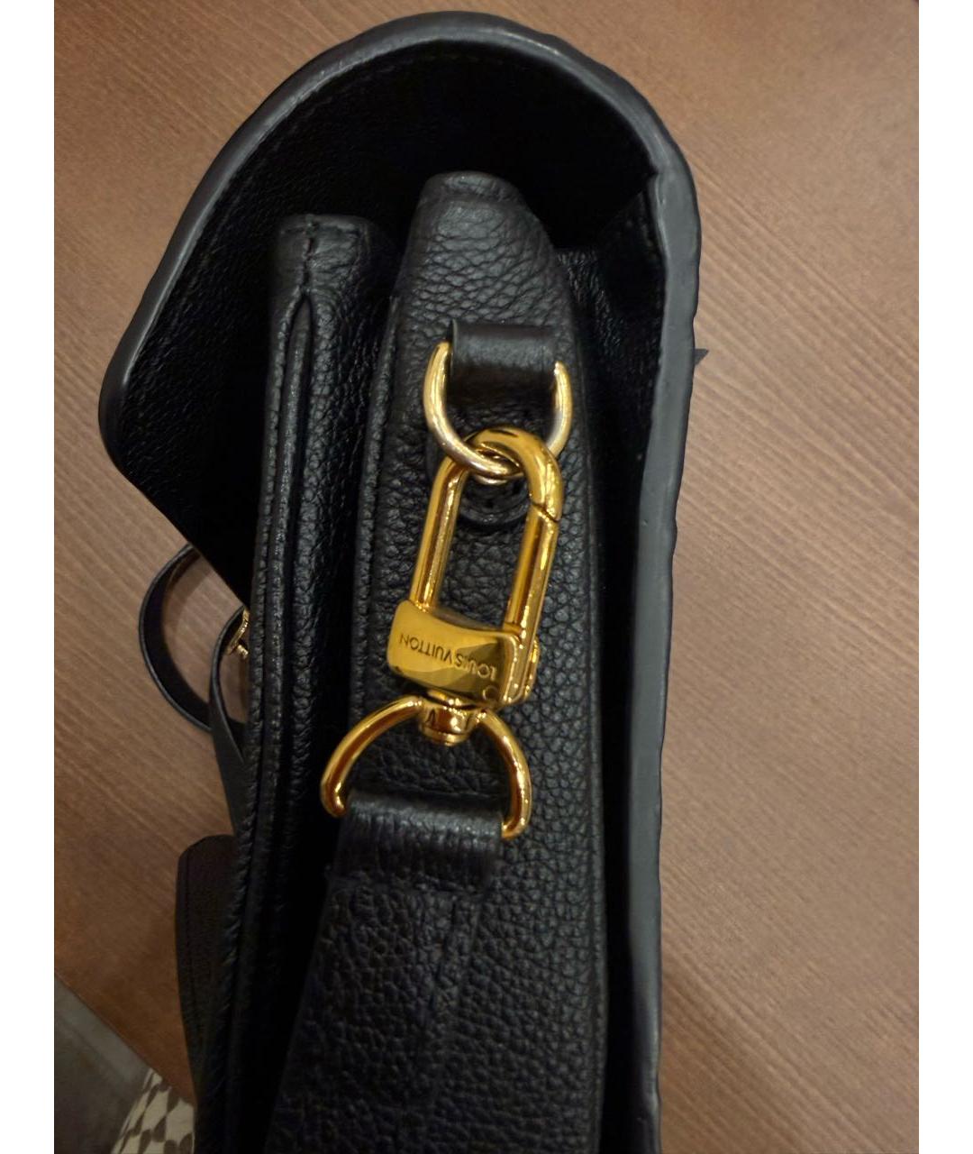 LOUIS VUITTON Черная кожаная сумка через плечо, фото 6