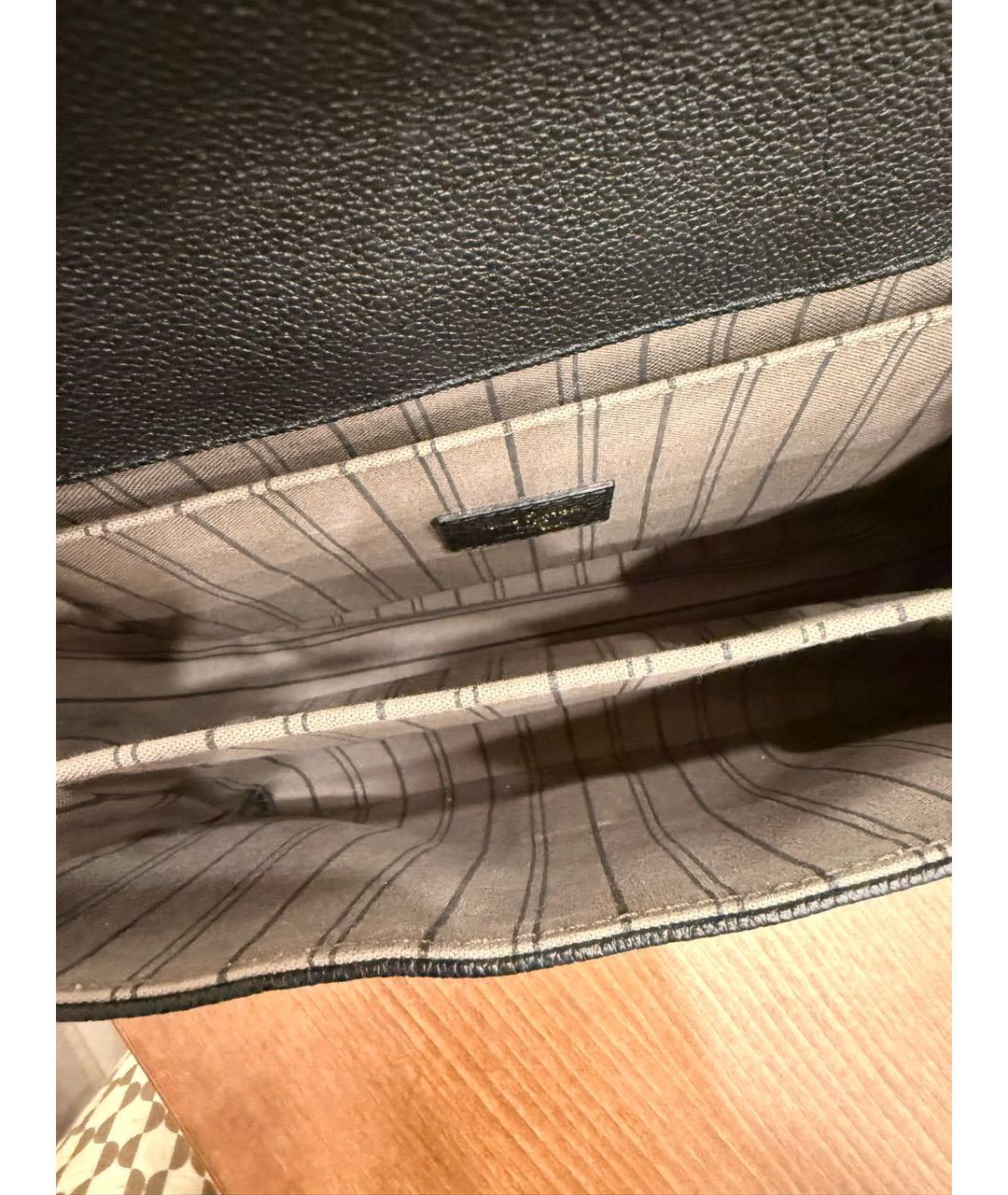 LOUIS VUITTON Черная кожаная сумка через плечо, фото 5