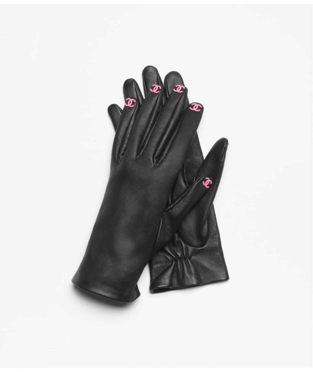 CHANEL Черные кожаные перчатки, фото 2