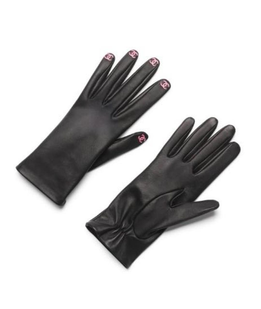 CHANEL Черные кожаные перчатки, фото 4