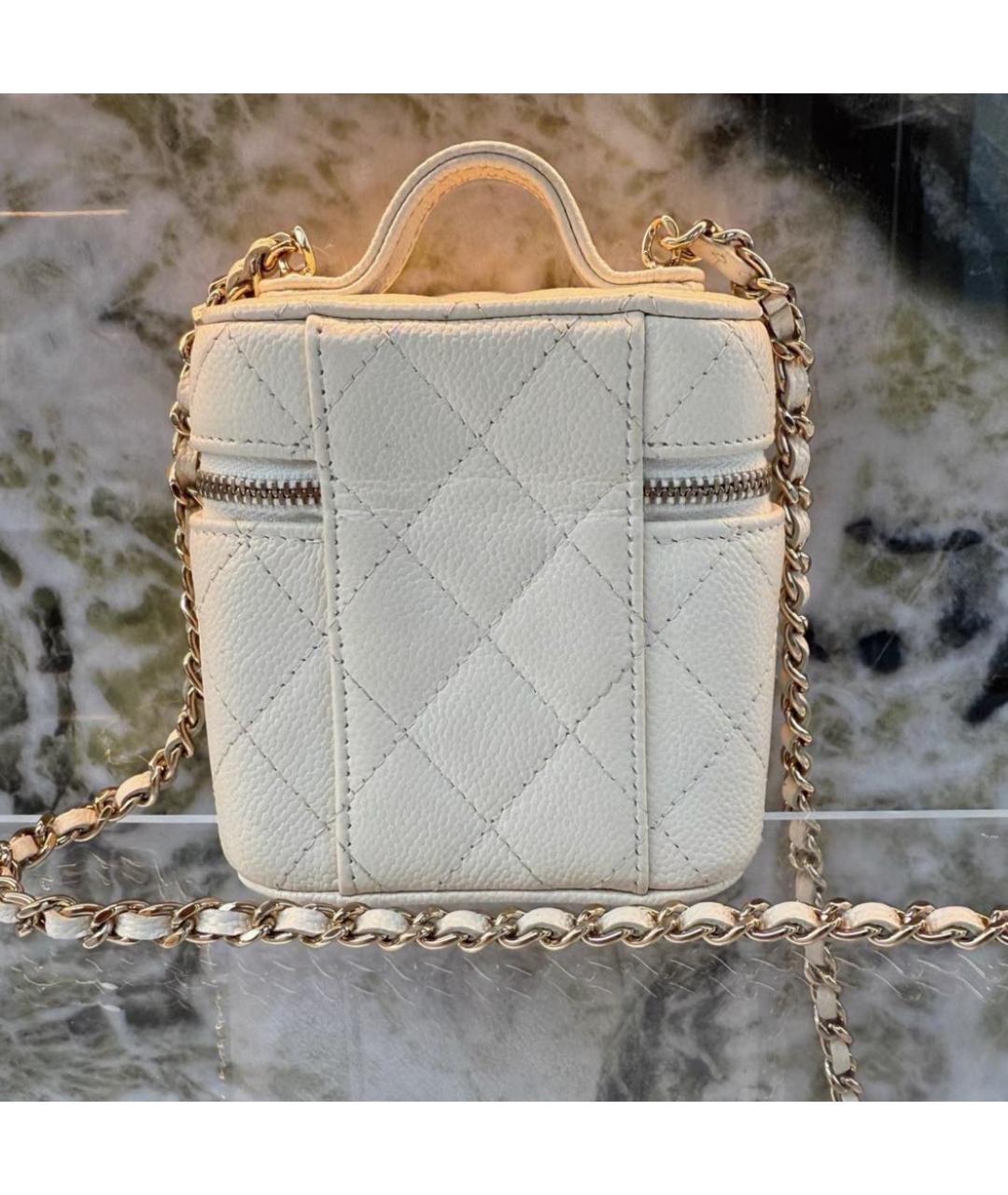 CHANEL Бежевая кожаная сумка через плечо, фото 3