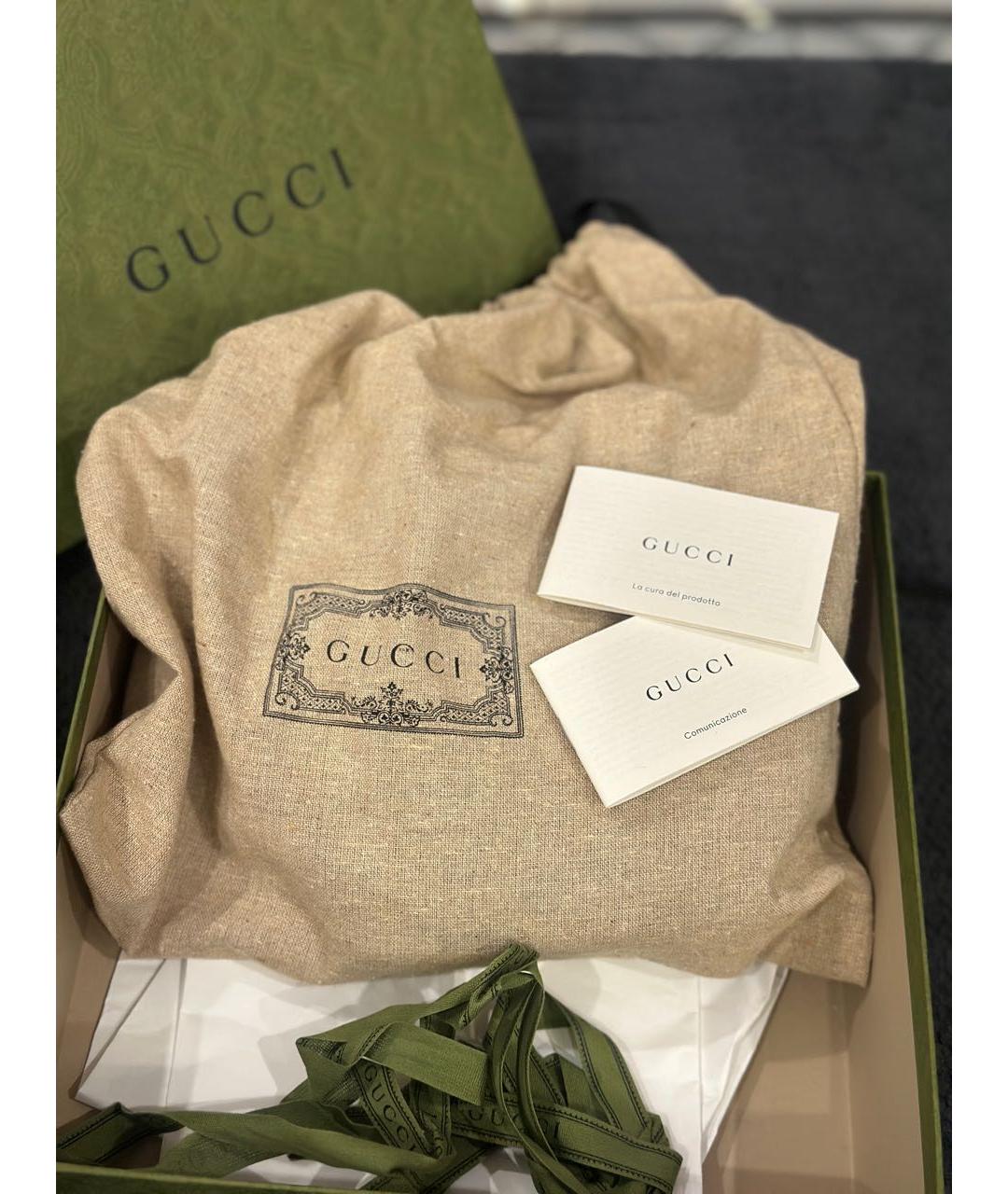 GUCCI Коричневая тканевая сумка с короткими ручками, фото 5